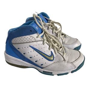 Nike‎ Uptempo High Top Sneakers Size 5.5YWhite\Powder Blue Leather Nikeflex SU